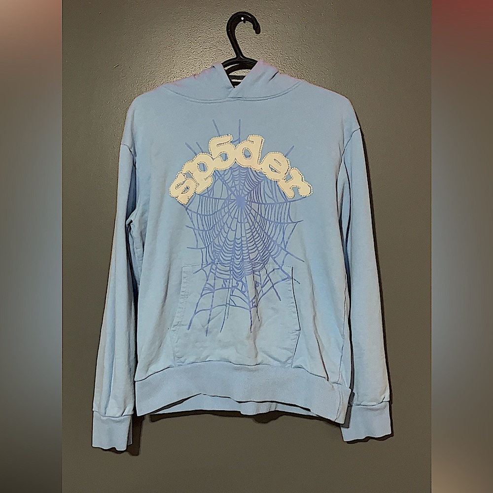 Blue Sp5der hoodie ( size m)